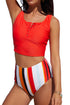 Square Neck Sleeveless Print Tankini Set